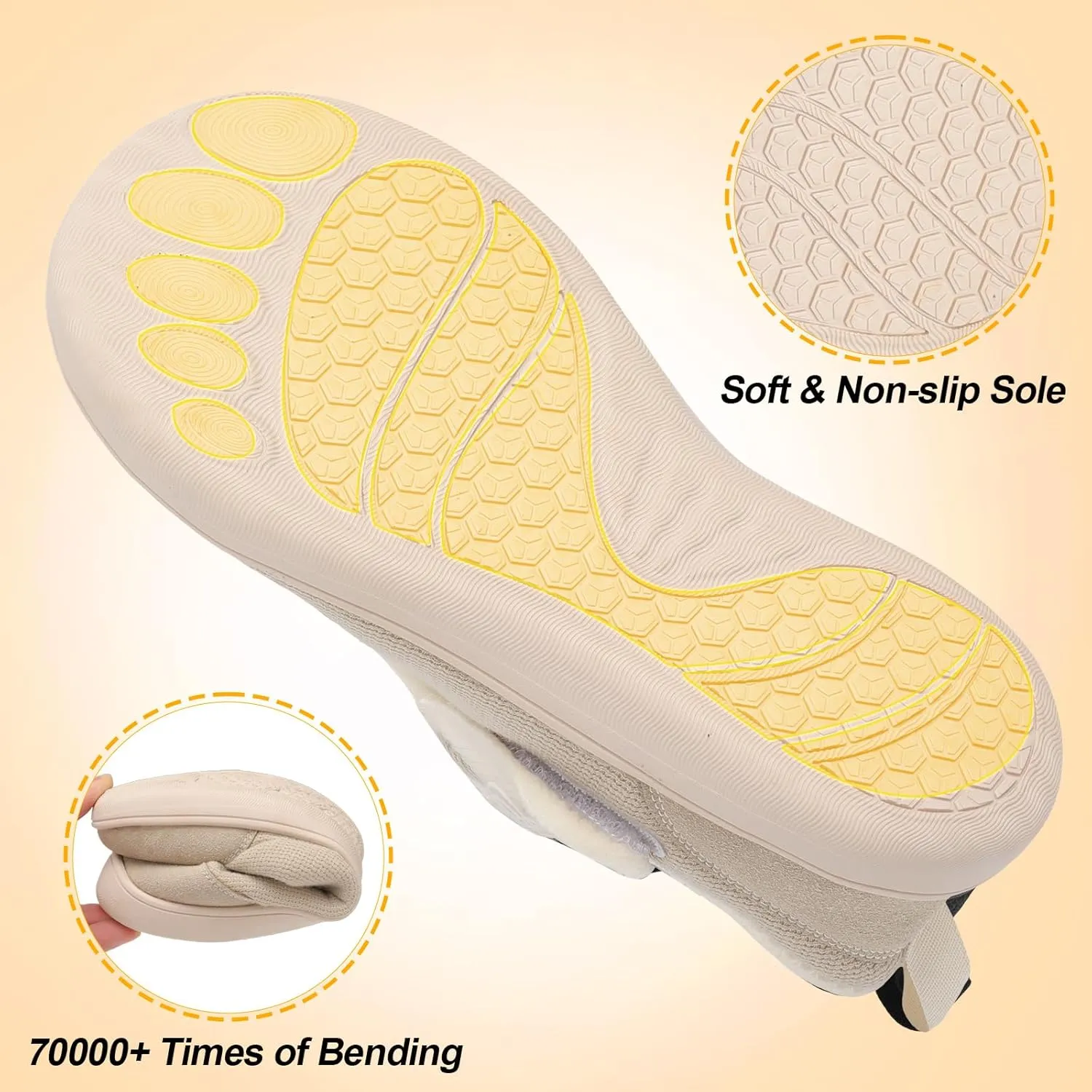 LeIsfIt Womens Slippers Wide Diabetic Shoes Adjustable Arthritis Edema House Shoes Indoor Outdoor Slippers