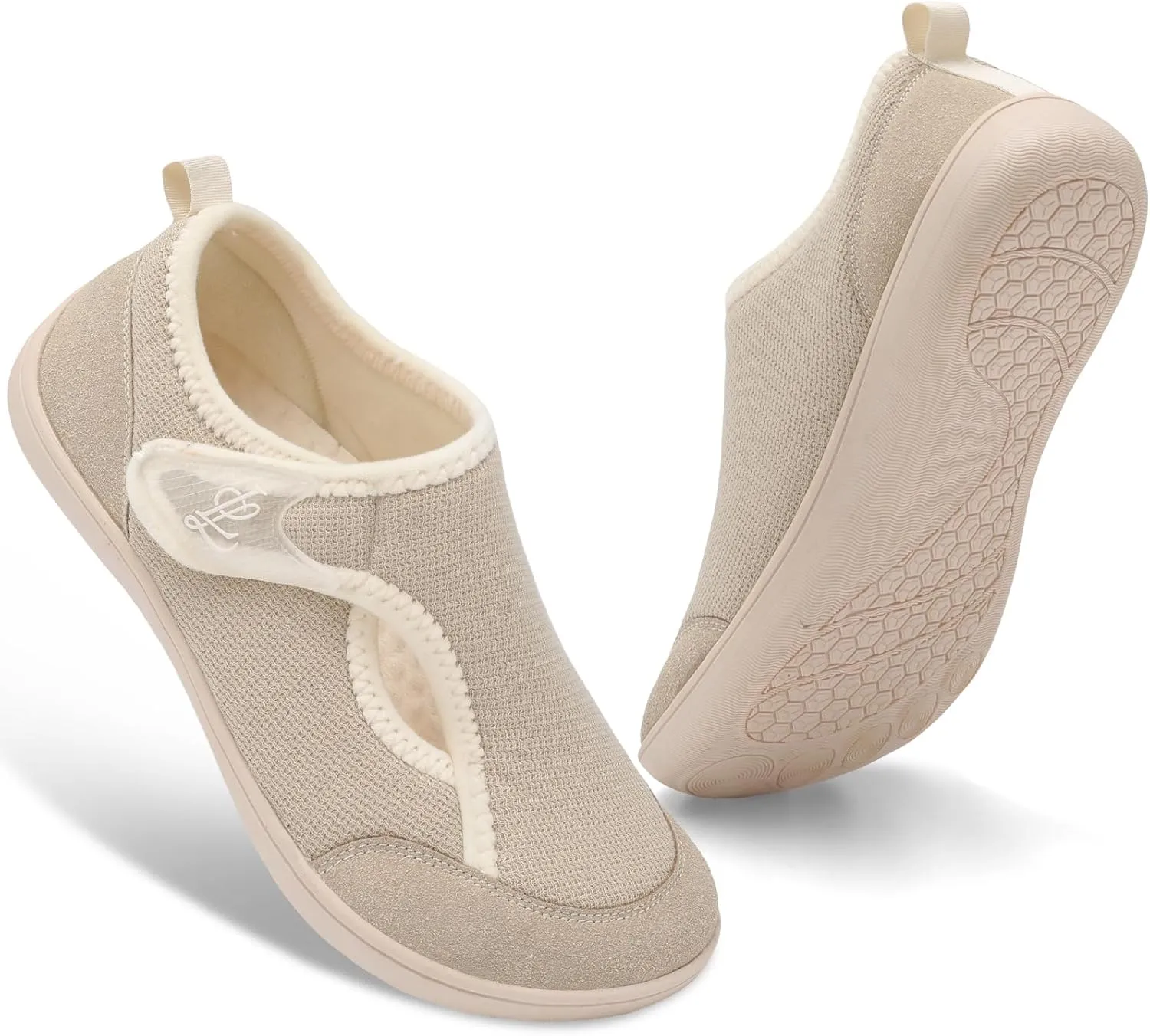 LeIsfIt Womens Slippers Wide Diabetic Shoes Adjustable Arthritis Edema House Shoes Indoor Outdoor Slippers