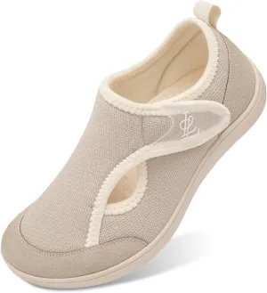 LeIsfIt Womens Slippers Wide Diabetic Shoes Adjustable Arthritis Edema House Shoes Indoor Outdoor Slippers