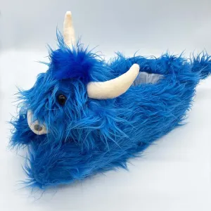 LELEBEAR Highland Cow Slippers, Plush Animal Slippers, Home Indoor Soft Anti-Slip Cute Slippers for Women and Men