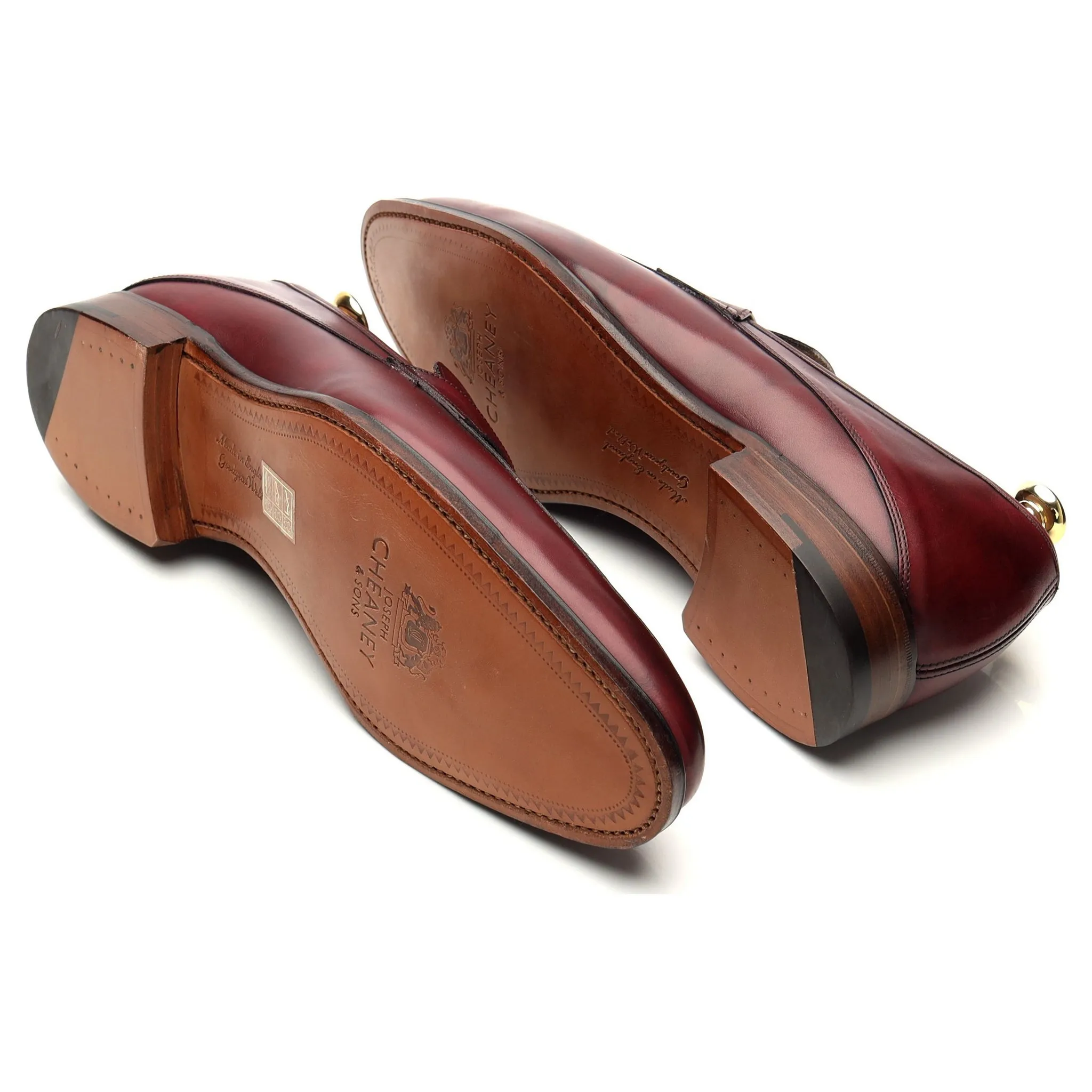 'Lewisham' Burgundy Leather Loafers UK 9.5 F