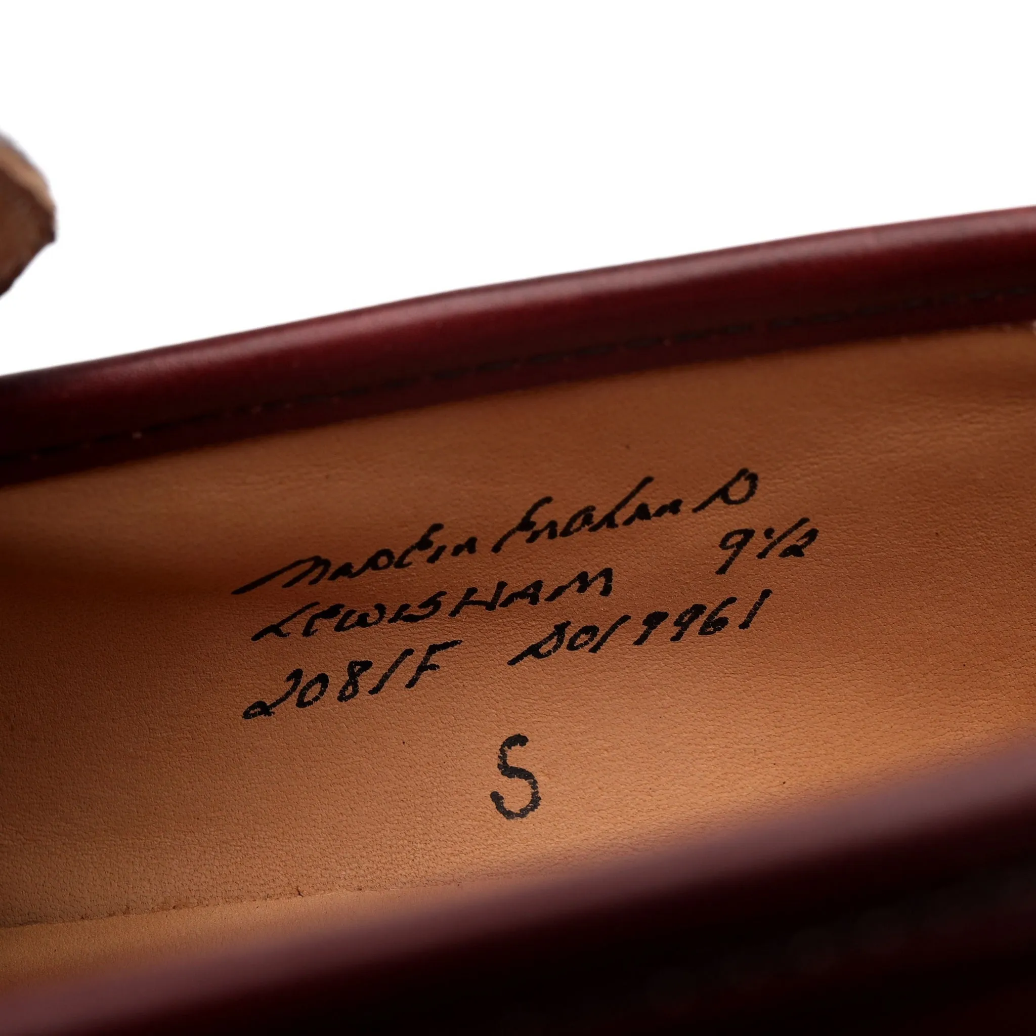 'Lewisham' Burgundy Leather Loafers UK 9.5 F