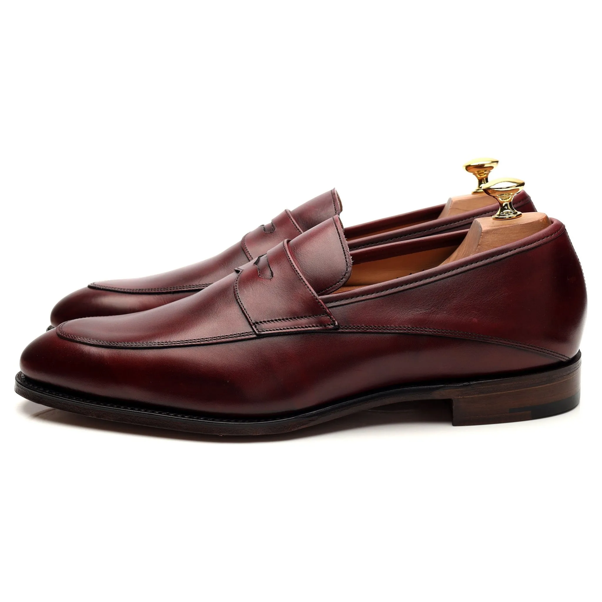 'Lewisham' Burgundy Leather Loafers UK 9.5 F