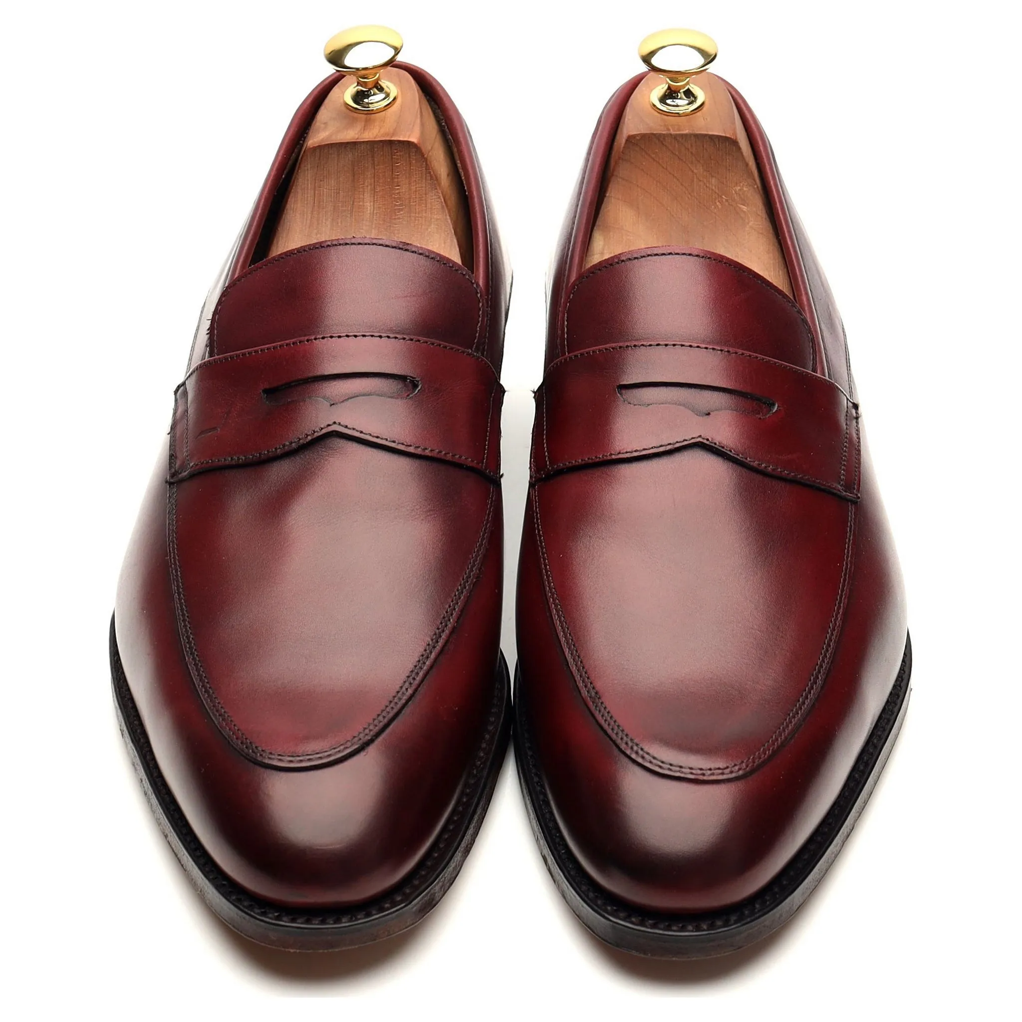 'Lewisham' Burgundy Leather Loafers UK 9.5 F