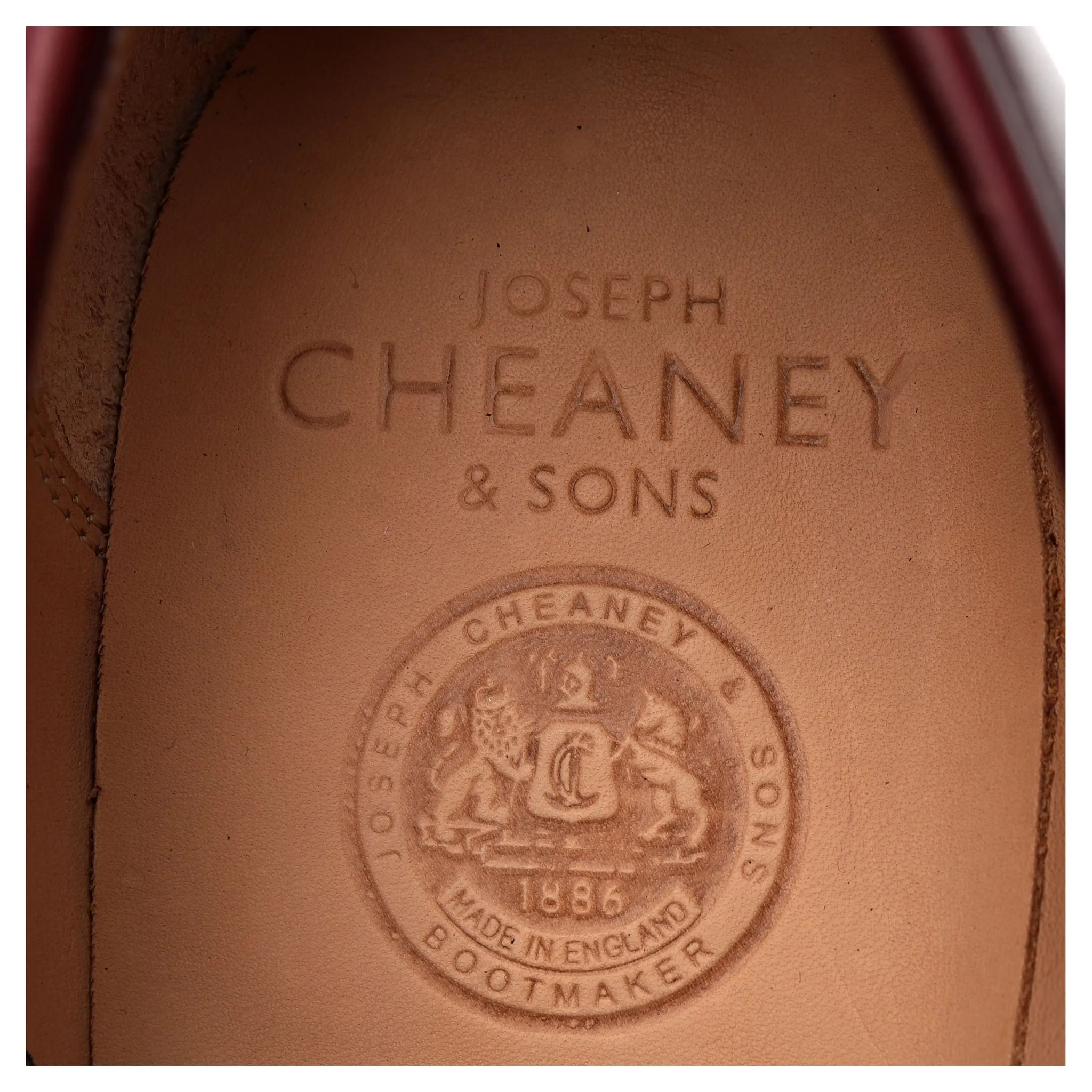 'Lewisham' Burgundy Leather Loafers UK 9.5 F