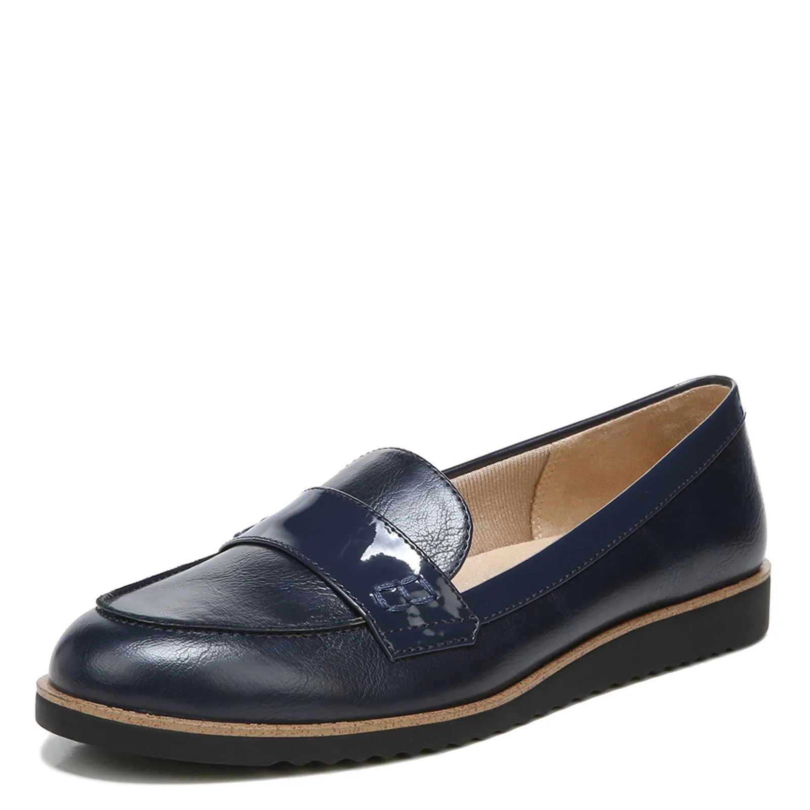 LifeStride Womens Zee Loafer, Navy Shiny, 6.5 US