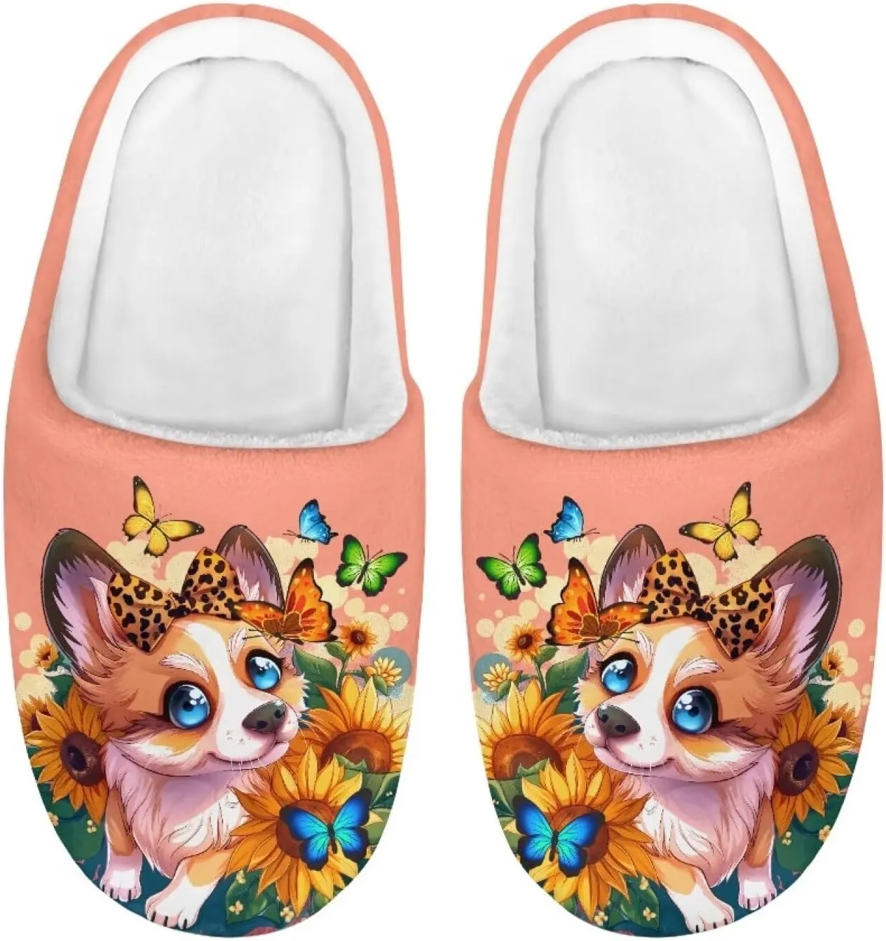 Little Girls Slippers Indoor Comfort Cute Pattern Size 9-15 Black