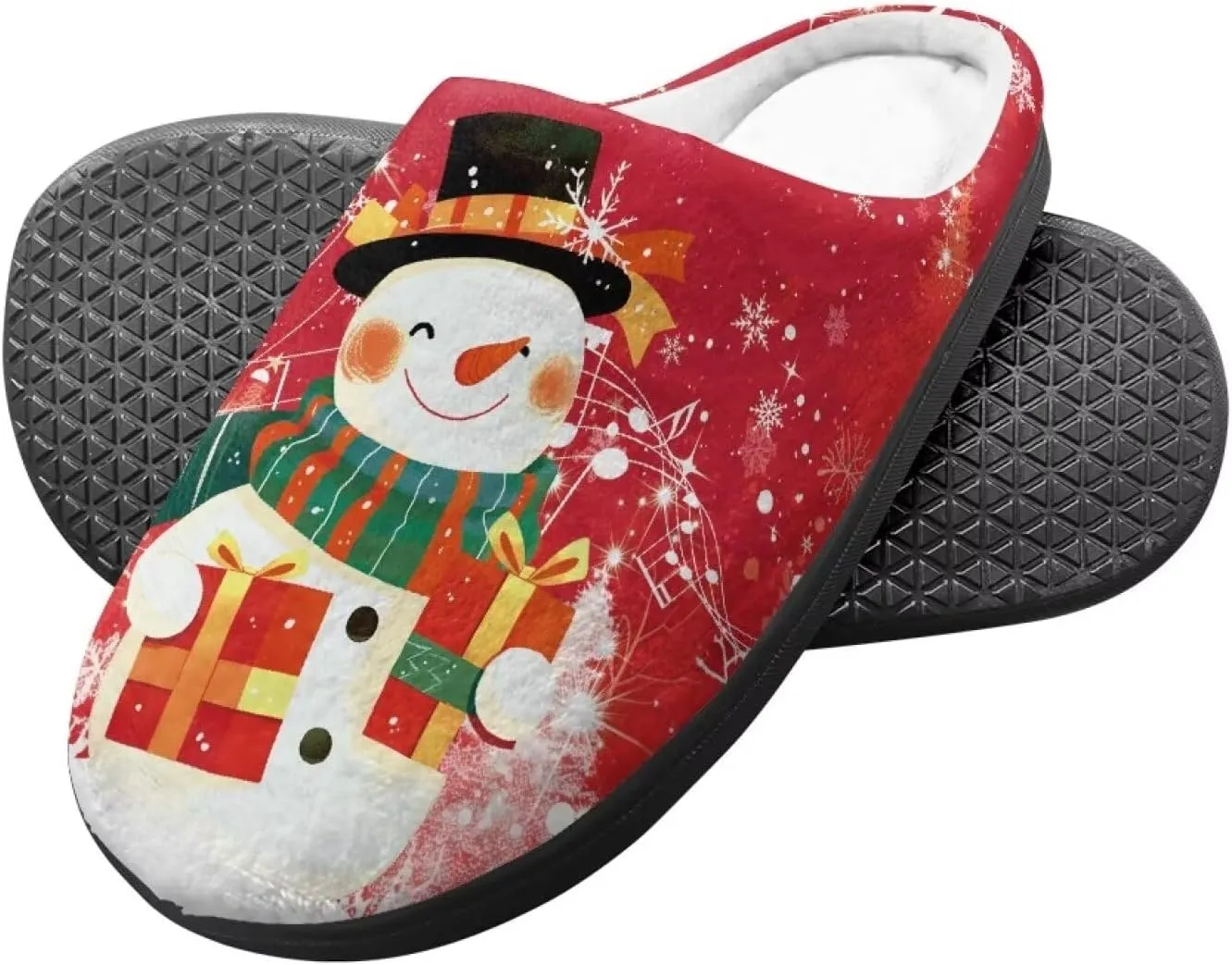 Little Girls Slippers Indoor Comfort Cute Pattern Size 9-15 Black