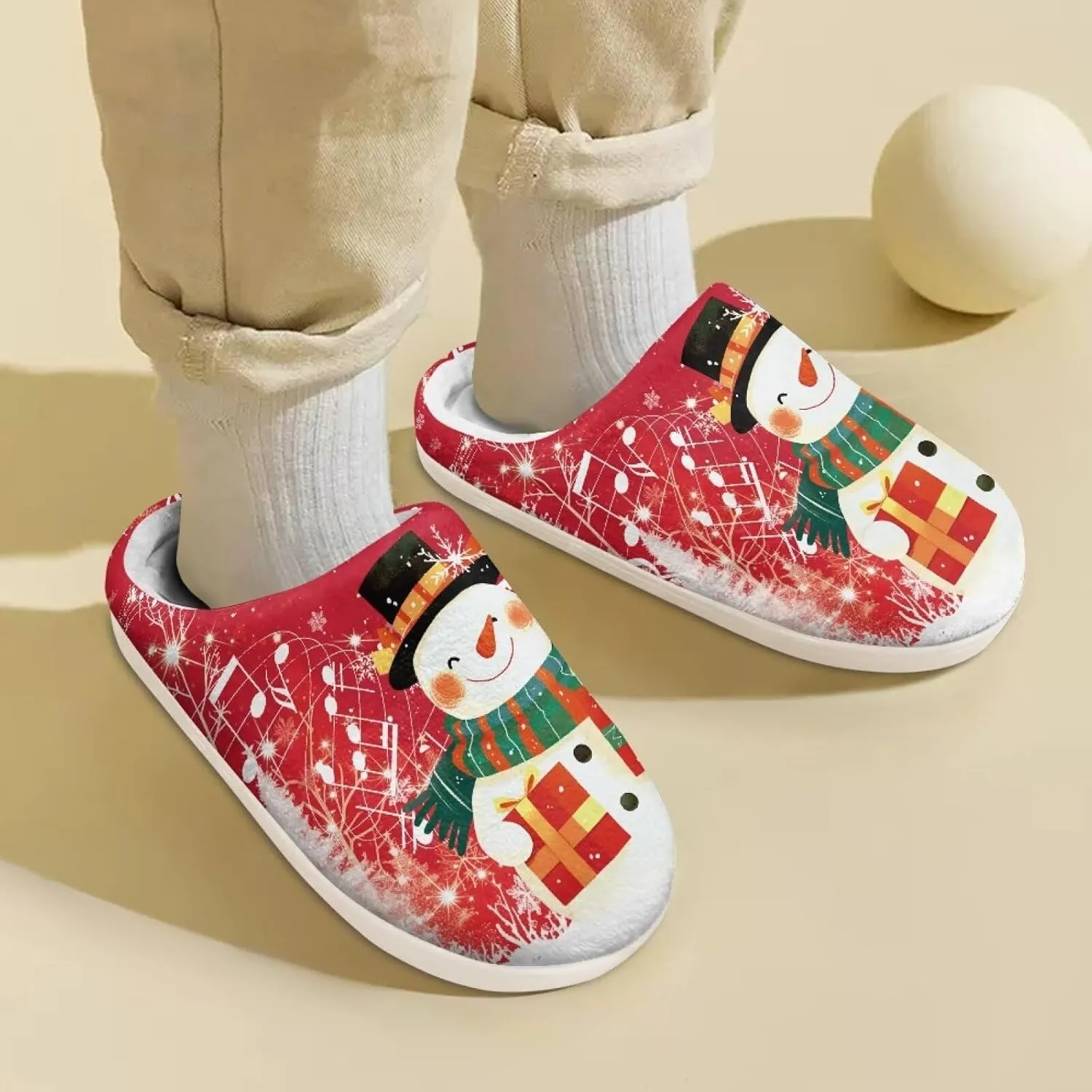 Little Girls Slippers Indoor Comfort Cute Pattern Size 9-15 White