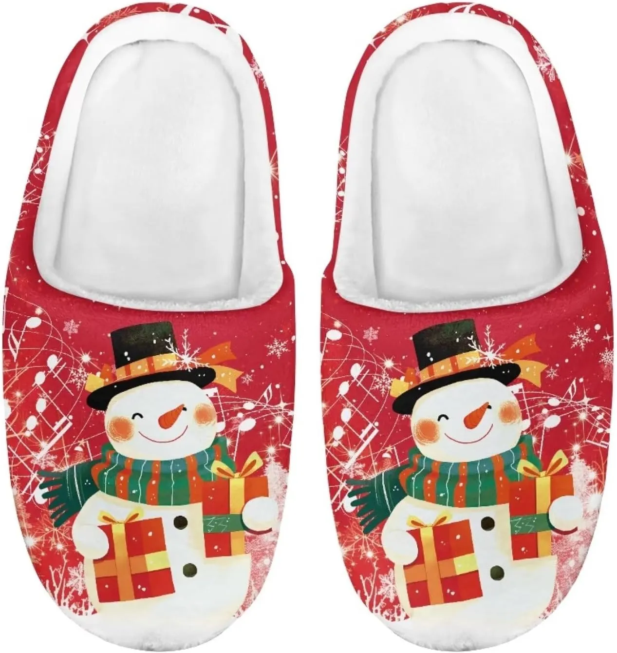 Little Girls Slippers Indoor Comfort Cute Pattern Size 9-15 White