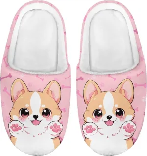 Little Girls Slippers Indoor Comfort Cute Pattern Size 9-15 White