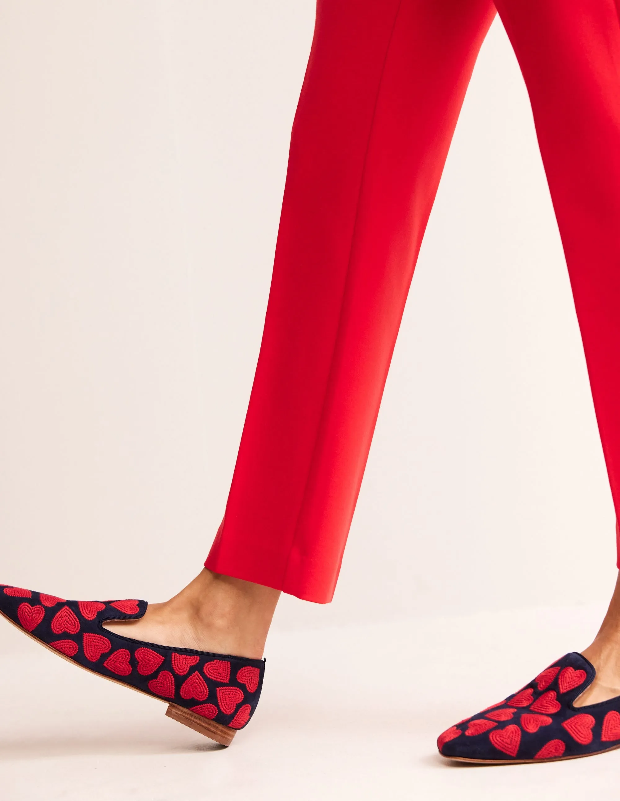 Loafer im Slipper-Stil-Marineblau, Rote Herzen