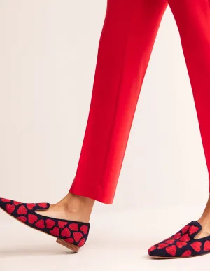 Loafer im Slipper-Stil-Marineblau, Rote Herzen