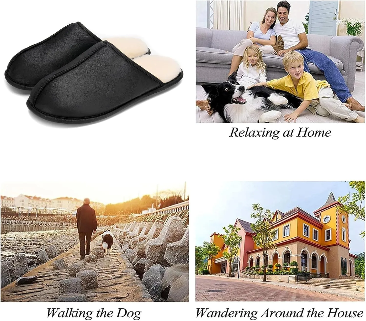 LORDFON Mens-Memory-Foam-Slip-On-House-Slippers Closed Toe Scuff Indoor Home Slipper for Men Comfy Cozy Soft Non-Slip Bedroom Slippers Houseshoes