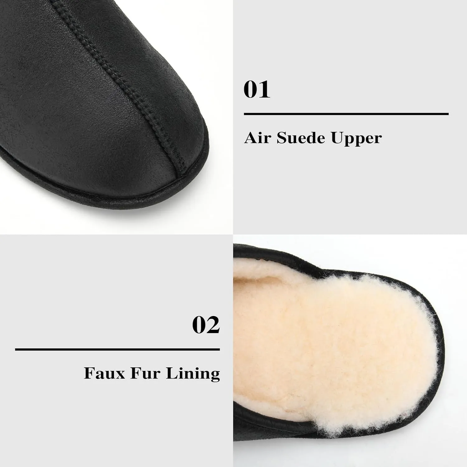 LORDFON Mens-Memory-Foam-Slip-On-House-Slippers Closed Toe Scuff Indoor Home Slipper for Men Comfy Cozy Soft Non-Slip Bedroom Slippers Houseshoes