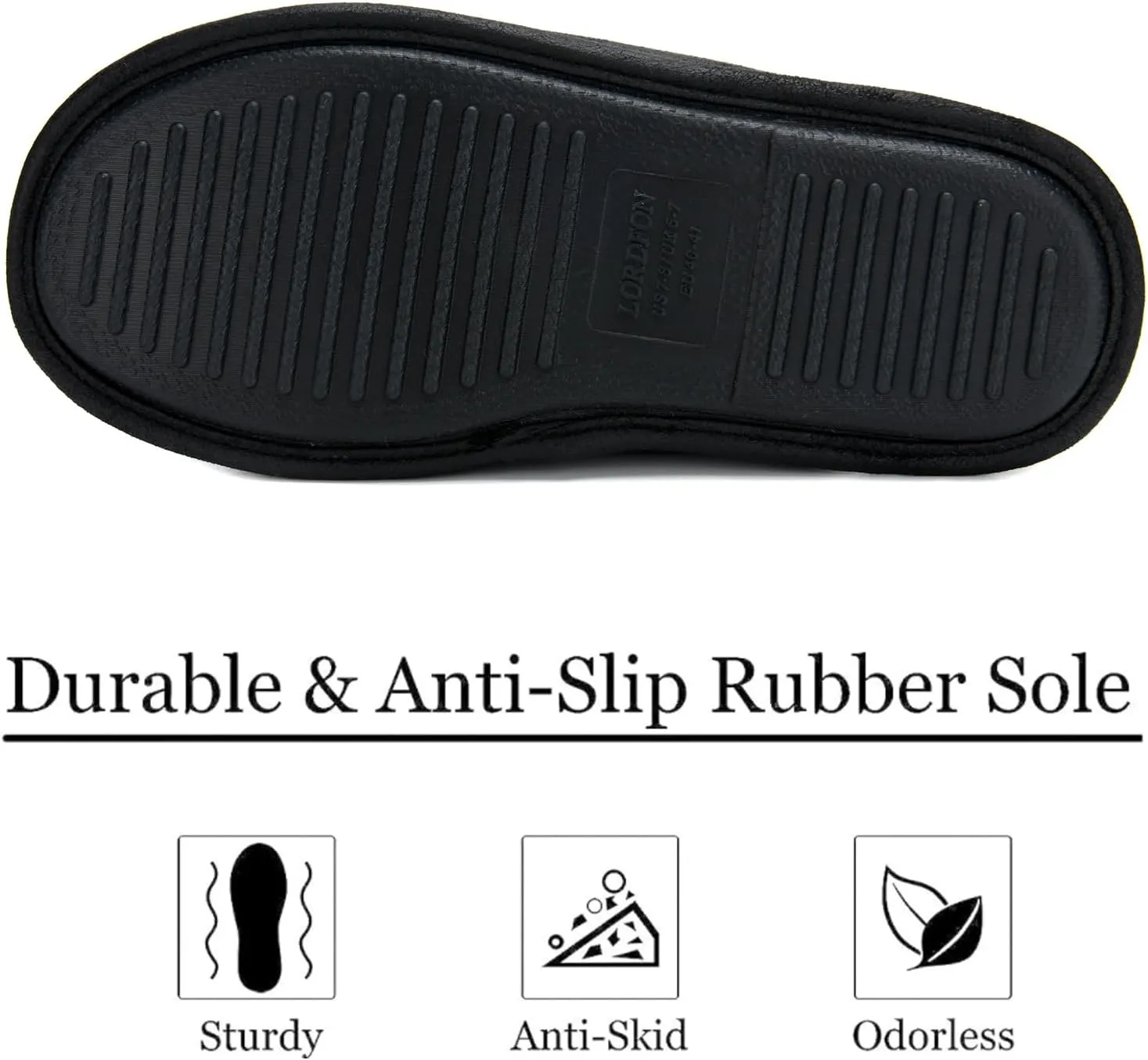 LORDFON Mens-Memory-Foam-Slip-On-House-Slippers Closed Toe Scuff Indoor Home Slipper for Men Comfy Cozy Soft Non-Slip Bedroom Slippers Houseshoes