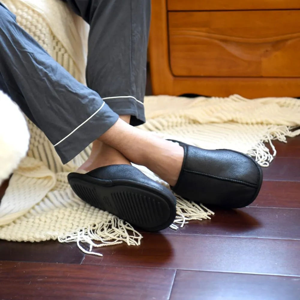 LORDFON Mens-Memory-Foam-Slip-On-House-Slippers Closed Toe Scuff Indoor Home Slipper for Men Comfy Cozy Soft Non-Slip Bedroom Slippers Houseshoes