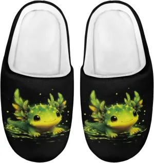 Lotusorchid Kids House Slipper for Boys Girls, Cozy Warm Boys Sleep Slippers with Rubber Sole, Closed Toe Slip On Bedroom Slippers