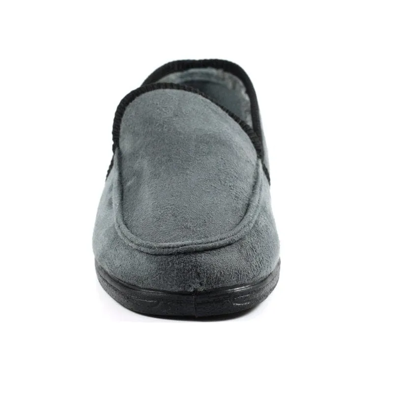 Lunar Mens Slipper With Goodyear Rubber Sole In Grey - Eden