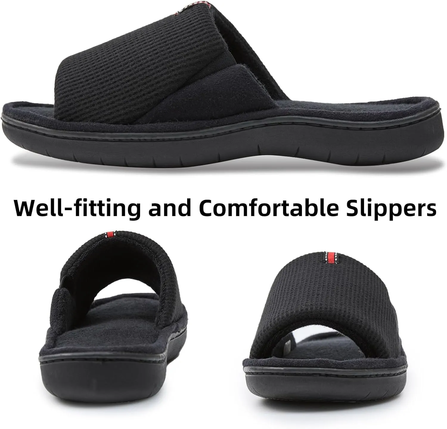Magtoe Men's Slip-on Slippers Open Toe Home Non-Slip Home Slippers Memory Foam Slippers for Men