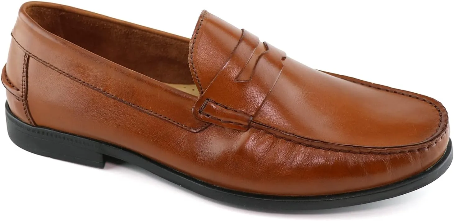Marc Joseph New York Mens Casual Comfortable Genuine Leather Lightweight Classic Fashion Dress Penny Loafer Slip On Breathable Driving Loafer