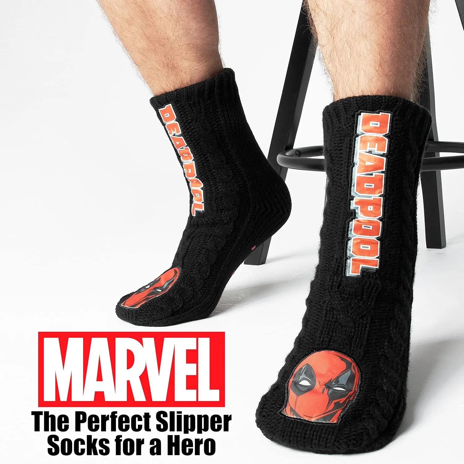 Marvel Fluffy Socks, Mens Slipper Socks, Black Panther Thor Warm Knitted Socks