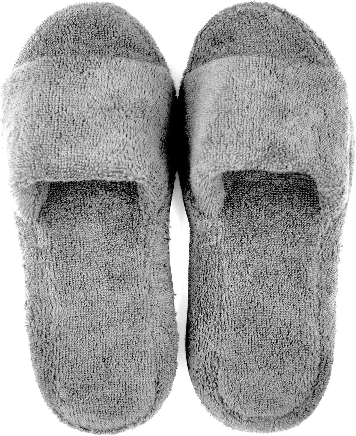 Men's and Women's Cozy Memory Foam Soft Premium 100% Turkish Terry Cotton Cloth Open Toe Spa House Indoor Slippers