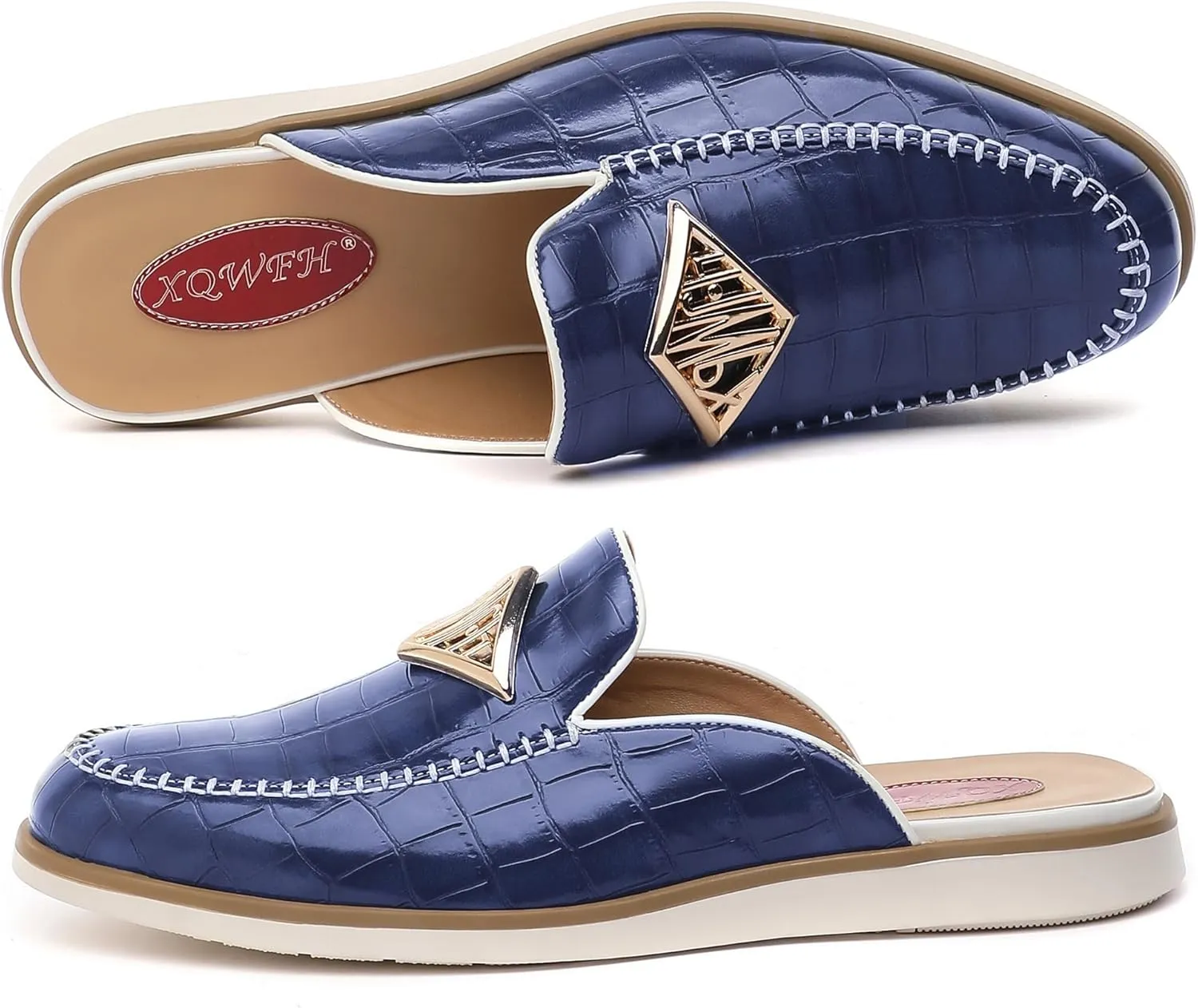Men's Casual Slip-on Mule Loafer,Mens Fashion Backless Dress Slippers Comfy Lightweight Walking Penny Shoes for Men