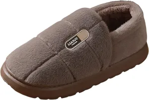 Men's Fuzzy Slippers Comfortable Full Covered Slippers Winter Warm Boot Slippers Soft Memory Foam Slippers