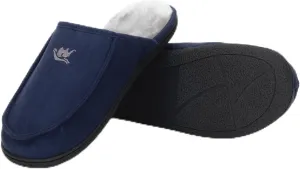 Men's Memory Foam House Slipper Suede Plush Lined Bedroom Shoes Indoor Outdoor Clog Slip on Orthotic House Shoes