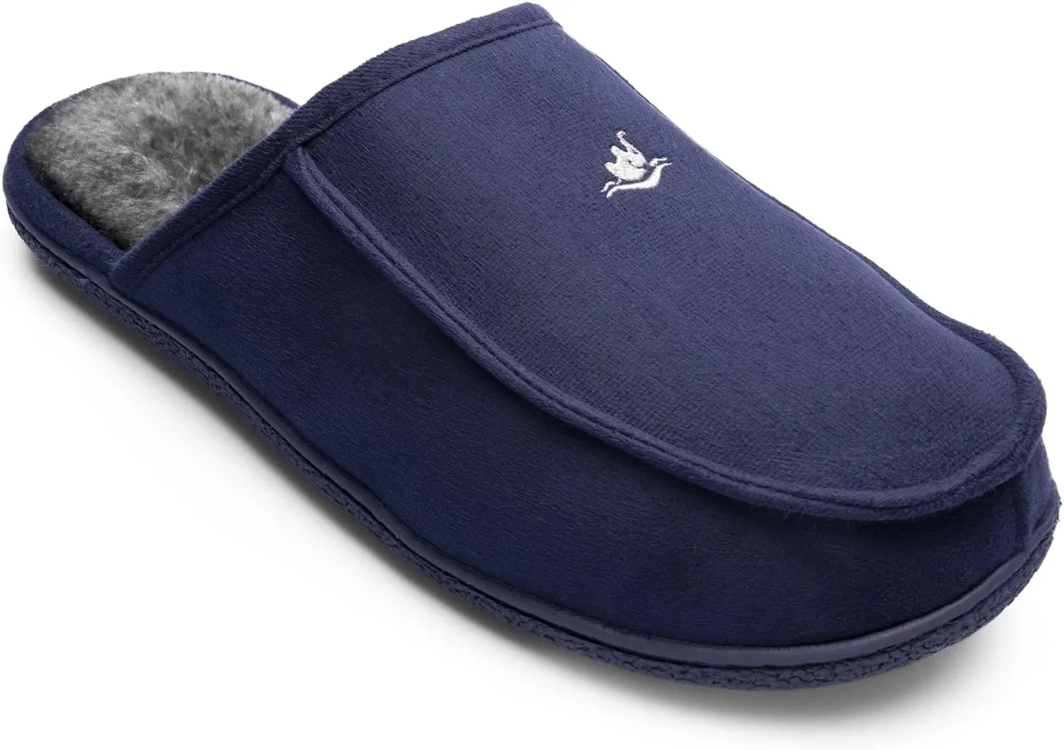 Men's Memory Foam House Slipper Suede Plush Lined Bedroom Shoes Indoor Outdoor Clog Slip on Orthotic House Shoes