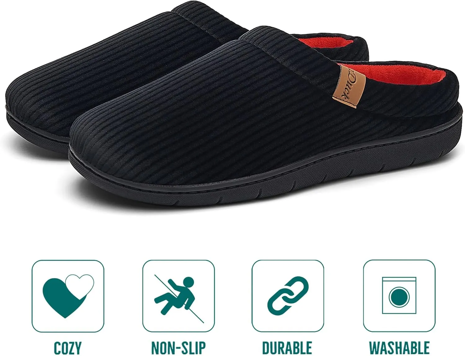 Men's Two-Tone Slippers with Arch Support Slip-On Warm House Shoes Cozy Memory Foam Indoor/Outdoor Breathable Slipper
