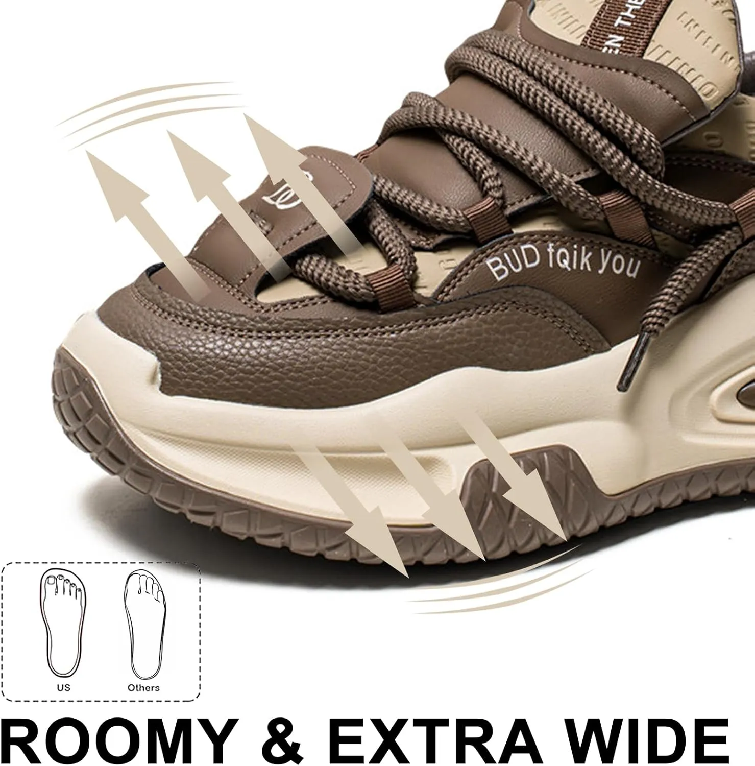 Men's Walking Chunky Shoes, Men Fashion Sneakers Shoes, Casual Comfortable Non Slip Platform Shoe, Lightweight Retro Casual Shoe