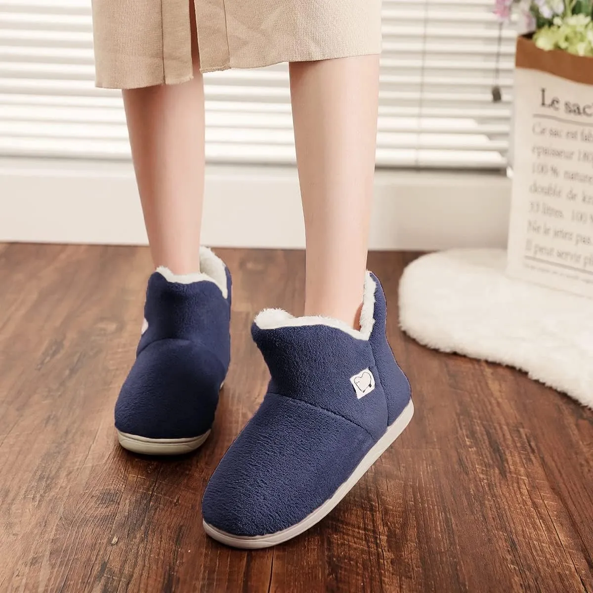 Mens Womens Comfort Slippers Plush Lining Winter Booties Slipper Memory Foam House Shoes Warm Boots Slippers