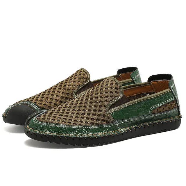 Merkmak Spring Mesh Breathable Men's Loafers Shoes Slip On Casual Shoes Fashion Lightweight Soft Man Moccasins Big Size 48 Flat