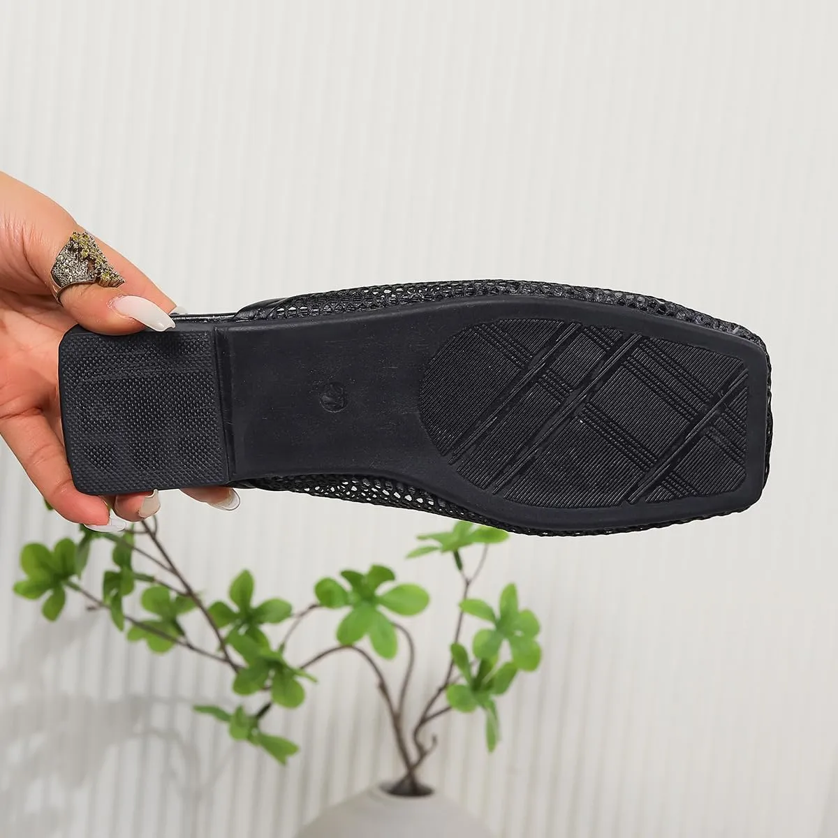 Mesh Flat Slippers for Women, Mesh Slipper for Women, Dressy Slip on for Womens Toe Casual Slingback Flat Mules Women's Fashion Buckle Strap Slide Fishnet Flats Summer Slippers