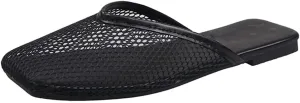 Mesh Flat Slippers for Women, Mesh Slipper for Women, Dressy Slip on for Womens Toe Casual Slingback Flat Mules Women's Fashion Buckle Strap Slide Fishnet Flats Summer Slippers