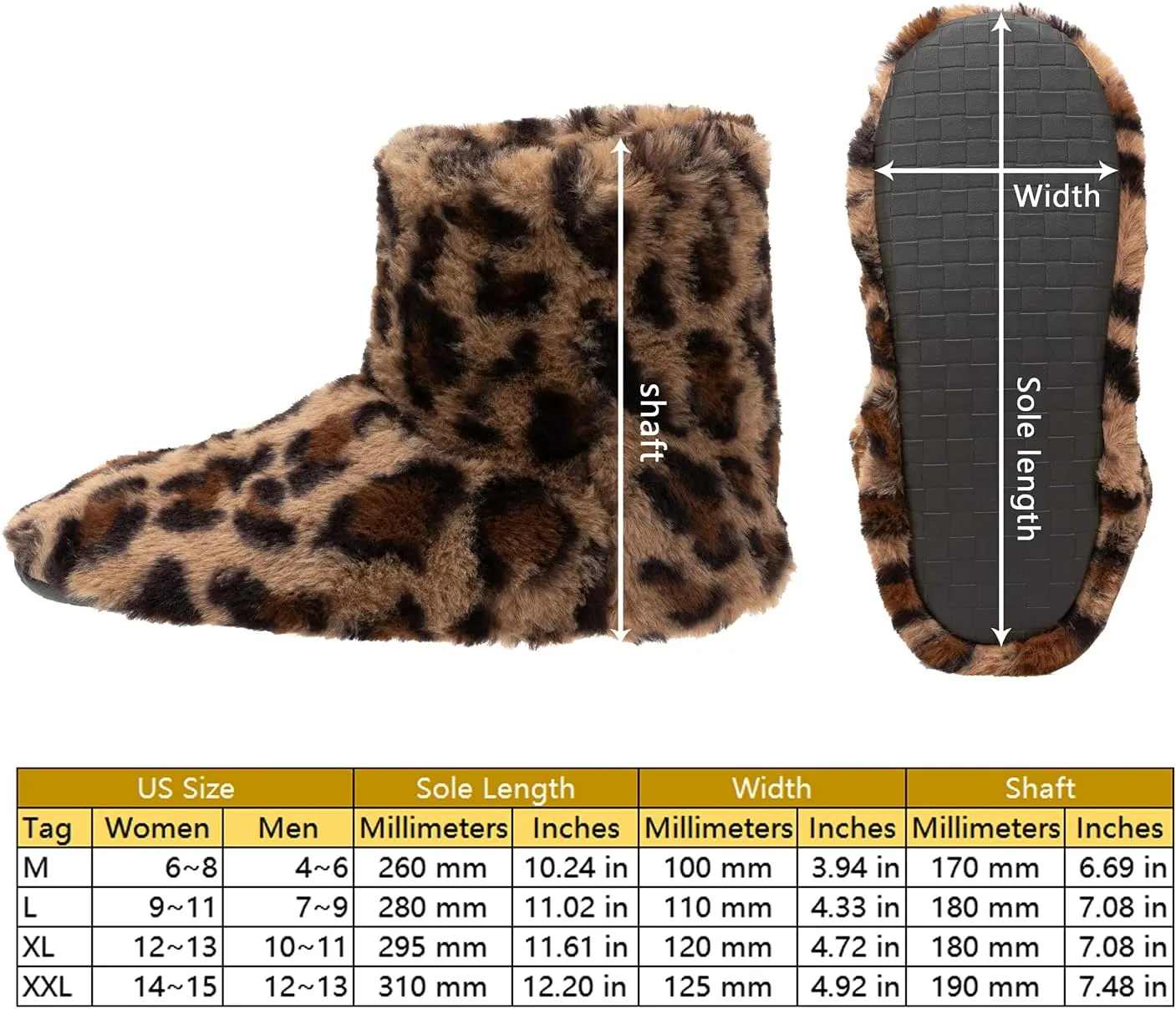 mianshe Women's and Men's Fluffy Bootie Slipper Sock with Memory Foam House Shoes