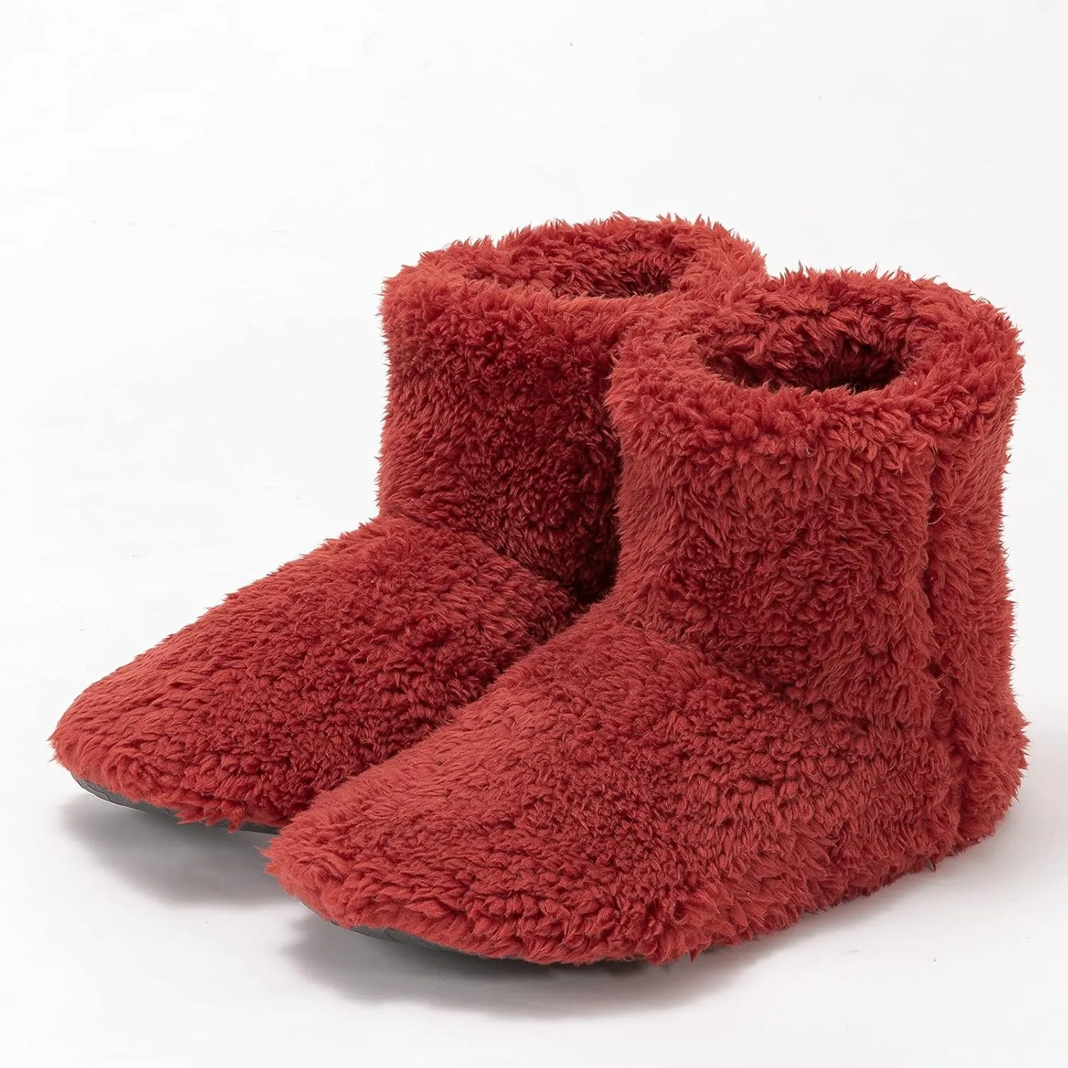 mianshe Women's and Men's Fluffy Bootie Slipper Sock with Memory Foam House Shoes