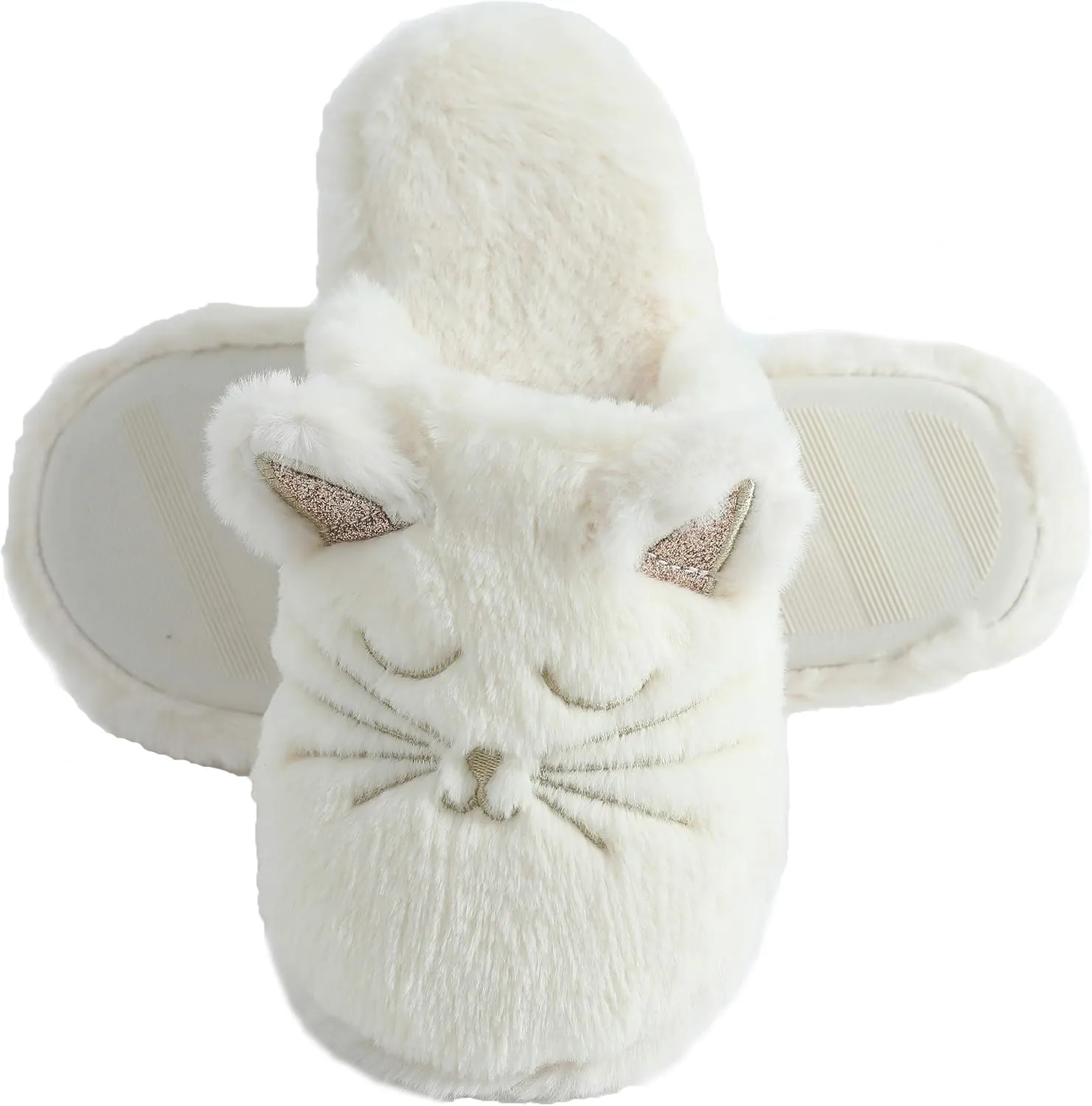 Millffy Fuzzy Cat Animal Slippers Animal Raccoon Non-Slip Fluffy Memory Foam Home Cozy Slipper Gifts for Women Girls