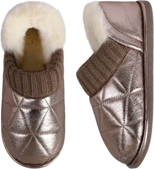 MIXIN Womens Memory Foam Slippers Slip-On Comfy Fuzzy Knit Bedroom Slipper Warm House Shoes for Indoor & Outdoor Comfort