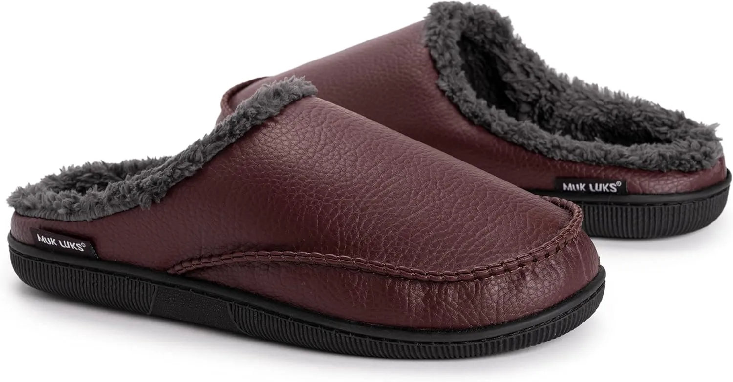 MUK LUKS Men's Faux Leather Clog Slipper