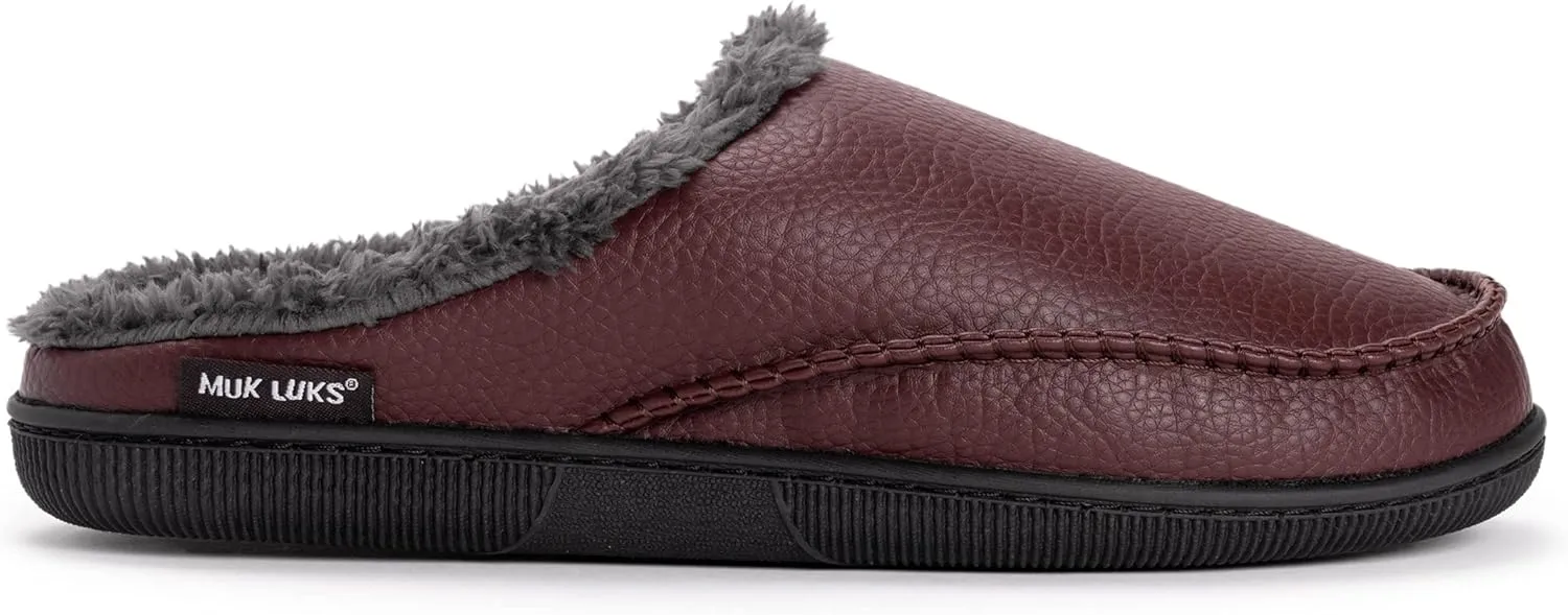 MUK LUKS Men's Faux Leather Clog Slipper
