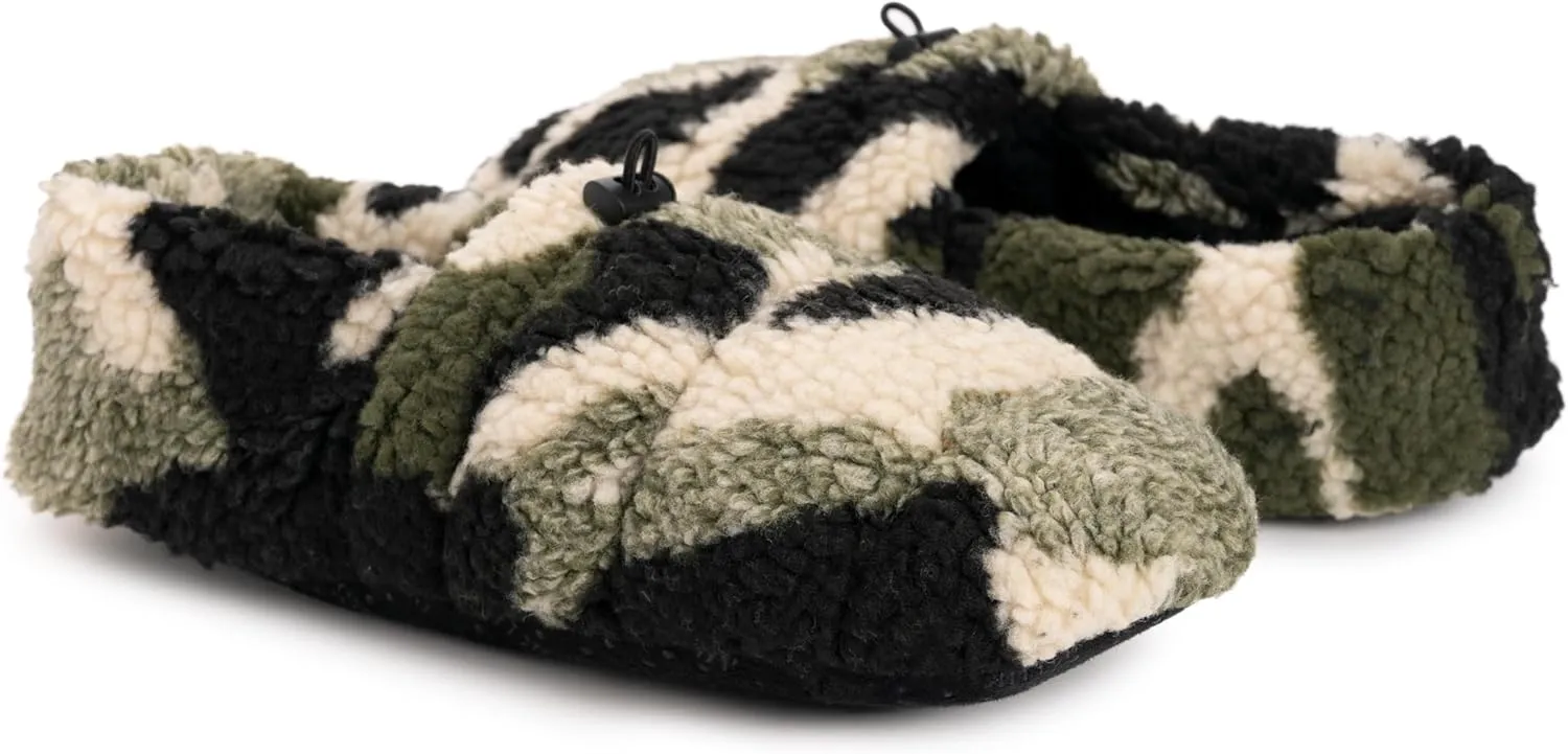 MUK LUKS Men's Quilted Sherpa Toggle Bootie Slipper