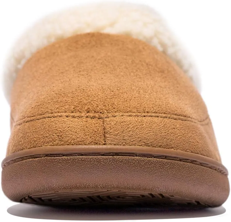 NewDenBer Women's Cozy Memory Foam Slippers Suede Fuzzy Plush Fleece Lined Slip On Indoor Outdoor House Shoes