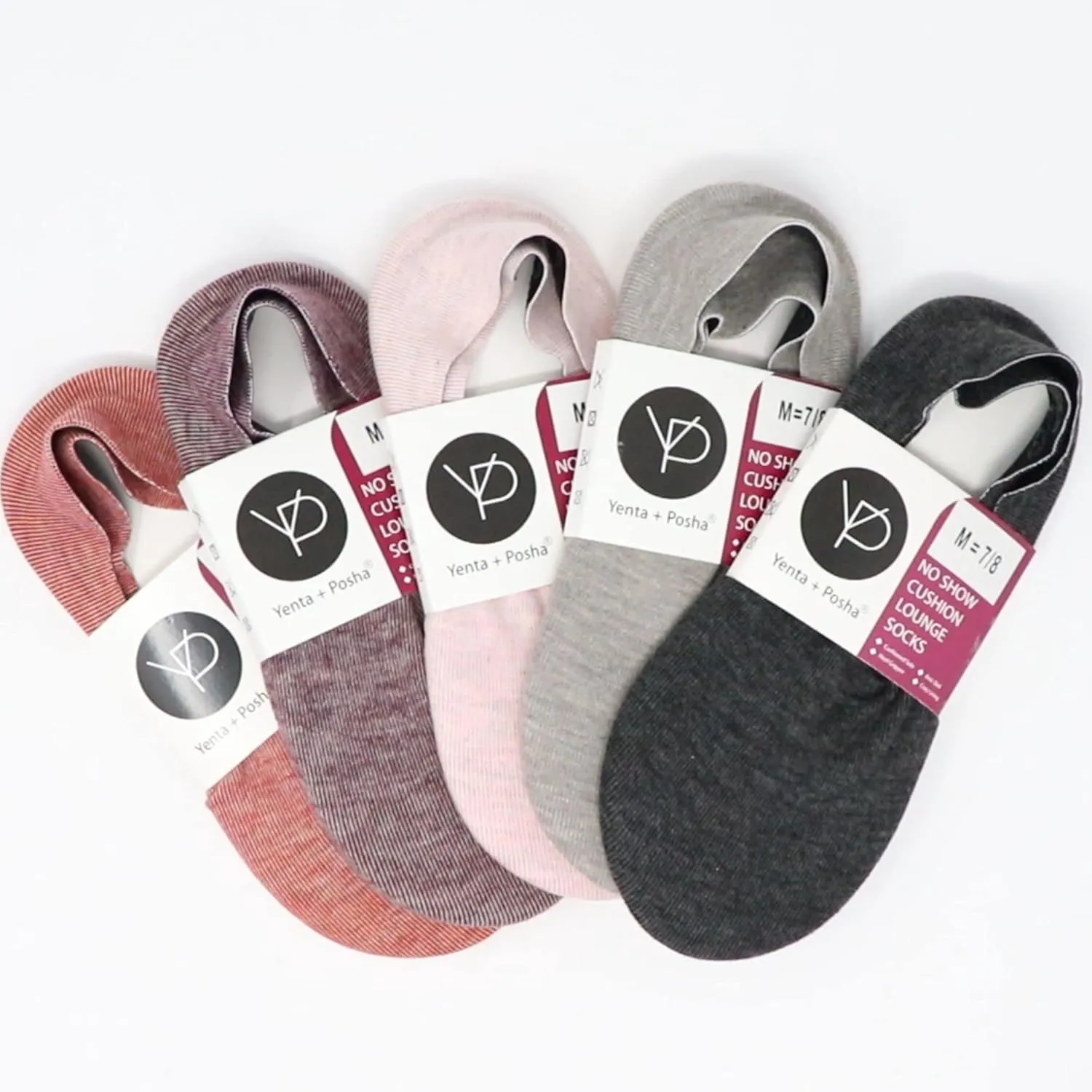 No Show Cushion Lounge Slipper Sock for Women with Anti-Skid Bottom and Heel Grippers