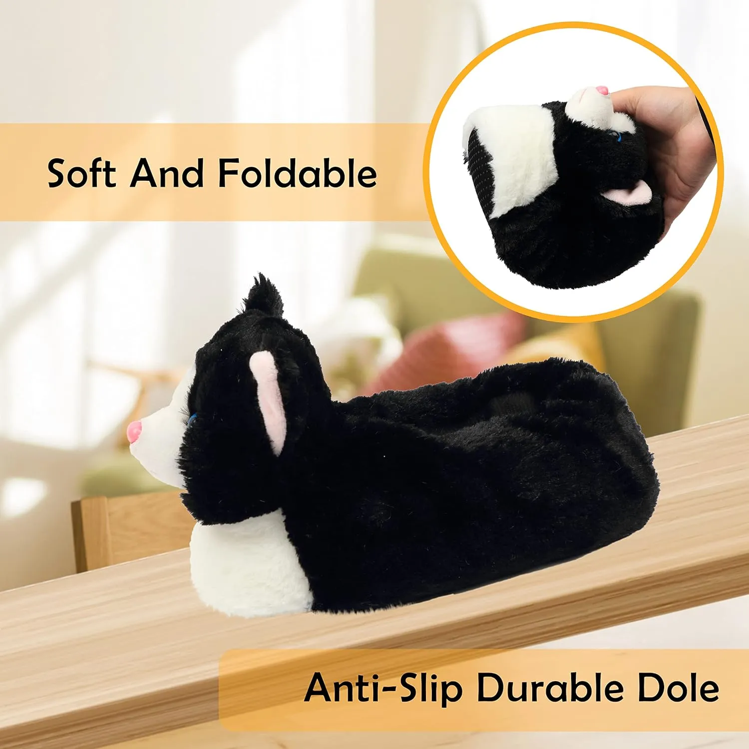 Novelty Women Animal Slippers Cute Soft Plush House Shoes Fluffy Warm Slippers Cartoon Gifts for Birthday Christmas