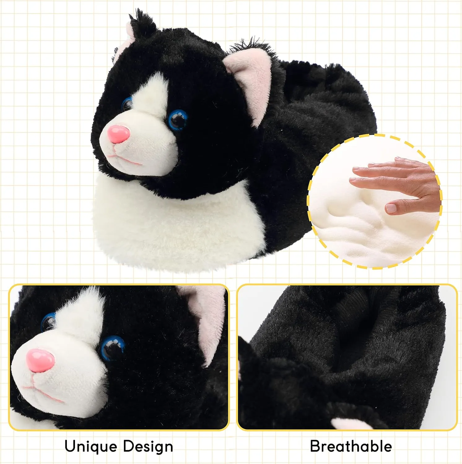 Novelty Women Animal Slippers Cute Soft Plush House Shoes Fluffy Warm Slippers Cartoon Gifts for Birthday Christmas