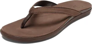 OLUKAI 'Aukai Women's Beach Sandals, Soft Leather Flip-Flop Slides with Non Marking Outsoles, Lightweight & All-Day Comfort