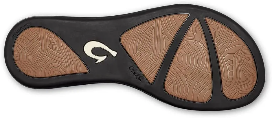 OLUKAI 'Aukai Women's Beach Sandals, Soft Leather Flip-Flop Slides with Non Marking Outsoles, Lightweight & All-Day Comfort